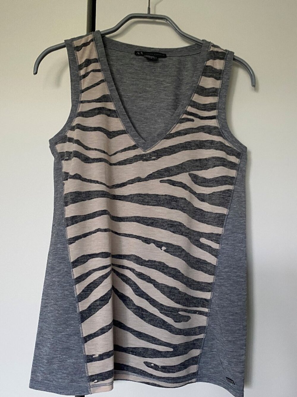 Camisole motif animalier grise/beige